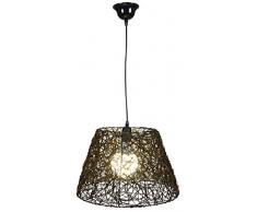 Naeve Leuchten 7001304 Suspension dintÃ©rieur en Design vannerie Marron foncÃ© DiamÃ¨tre 40Â cm Hauteur 40Â cm