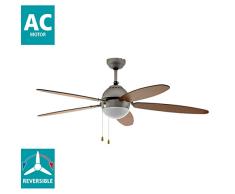 Eglo 35042 Ventilateur de plafond, MÃ©tal, Nickel satinÃ©, 132