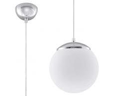 Sollux Lighting UGO 20 Suspension Verre Blanc Chrome