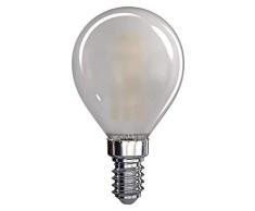 Les emos z74234Â A + + Blanc chaud Ampoule Filament Mini Globe LED Mat, verre, 4Â W, E14, transparent, 5,2Â x 8,7Â cm