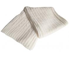 Soleil docre Plaid Acrylique Tricot Blanc 120x150 cm, 150x120x1 cm