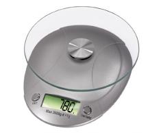 Xavax Balance de cuisine Milla (LCD, argent, 150 x 190 x 35,5 mm, 3,55 cm, CR2032) Argent/Transparent
