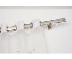 Tringle Ã Rideaux: 31 x 12 mm, L. 160 cm. sans Anneaux en Acier satinÃ© â Complet