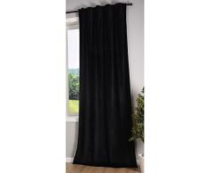 Gardinenbox Milano Rideau occultant occultant en Velours avec Passants et Passants occultants Noir 280 x 135 cm