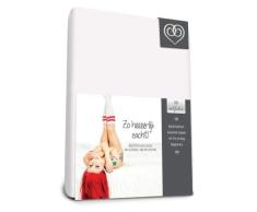 Bed-Fashion Drap-Housse Stretch, Tissu éponge, Blanc, lit Simple, 80 x 220 cm