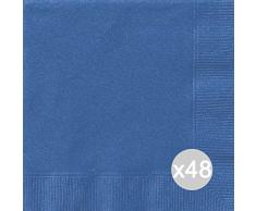 Soft Flower Lot de 48 Serviettes 33 x 33 cm Soft FL Bleu X50 colorÃ©es Accessoire pour la Cuisine et la Table