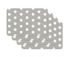 Venilia Set de table POIS GRIS MOTIF, 45 x 30 cm, 4 pcs, antidÃ©rapant rÃ©siste Ã la chaleur et fait, PolypropylÃ¨ne, 59051