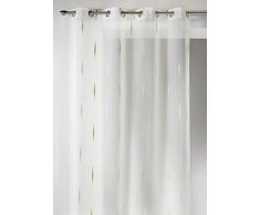 Homemaison 09559-8-AL Voilage à fils coupés Organza Jacquard/Polyester Aqua 1 x 140 cm