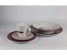 Gobelet à café Dancing Cerf fabriqué à la Main en Porcelaine, Blanc et Violet, Tasse 160 ML