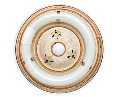 107/22/S/MA - Plafonnier céramique circulaire marron, réponse électrique, sans tube - 22 W