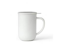 Viva Scandinavia Tasse Ã thÃ© en Porcelaine avec infuseur Amovible en Acier Inoxydable, thÃ© en Vrac, thÃ© Ã Feuilles, poignÃ©e Isolante, 0.5 L, Blanc