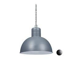 Relaxdays 10029931_111 Lampe Suspension, Gros Lustre pour Cuisine Salon et Salle Ã Manger Vintage, E27, 40 W, HxD 157 x 49 cm, Choix de Couleurs, Gris, 1 Ã©lÃ©ment