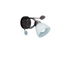 TRIO, Applique, Traditio 1xE14, max.40,0 W Verre, Albâtre, Corps: metal, Rouille antique L:12,0cm, H:21,5cm, P:29,0cm IP20,Montage au mur