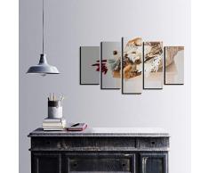 Bonamaison DÃ©coration Murale Ensemble de 5 Impression sur Toile, Dimensions: 100 x 60 Cm - ConÃ§u et fabriquÃ© en Turquie