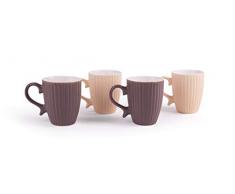 Excelsa Parisienne Lot de 4 tasses en porcelaine