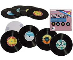 Out of the blue 71/3226 sous Verre, Disque, D: env. 10 cm, Set de 4 dans boîte en Plastique, Divers