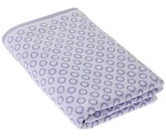 Lasa Home Drap de Bain Motif Ronds, 100% Coton, Lila, 70x140x1 cm