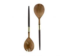 Sabot Living Set Couverts de Service, mÃ©lamine et mÃ©tal, Noir, 35Â x 10Â x 6Â cm