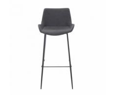 Tabouret de bar en simili cuir gris