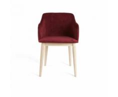 Chaise capitonnée avec accoudoirs bordeaux