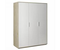 Armoire effet chêne clair 3 portes battantes