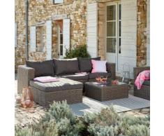 Salon de jardin taupe effet rotin tressé (6 à 8 places)
