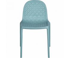 Chaise de jardin empilable bleue en plastique