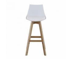 Tabouret de bar - simili cuir blanc