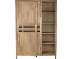 Armoire en acacia massif 2 portes coulissantes
