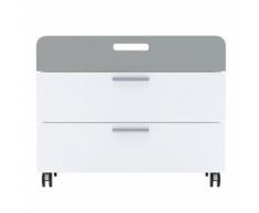 Commode enfant blanche avec roulettes 3 tiroirs