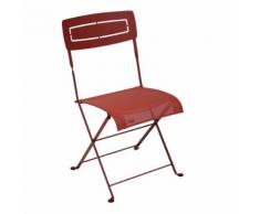 Chaise de jardin pliante rouge en acier