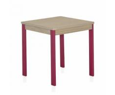 Petit bureau / table carrée pour enfant (pieds rose fuschia)