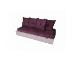 Banquette cube 200 cm + futon + coussins