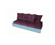 Banquette cube 200 cm + futon + coussins