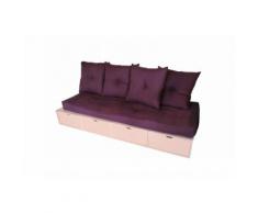 Banquette cube 200 cm + futon + coussins