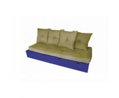 Banquette cube 200 cm + futon + coussins