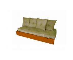 Banquette cube 200 cm + futon + coussins