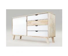 Buffet Scandinave Viking en bois Naturel et Blanc