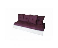 Banquette cube 200 cm + futon + coussins