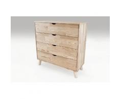Commode Viking Scandinave Bleu pastel Blanc et Jaune