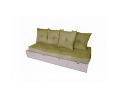 Banquette cube 200 cm + futon + coussins