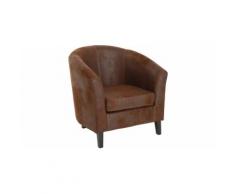 Fauteuil cabriolet microfibre chocolat marron