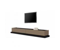 Banc TV design laque et chêne 2 tiroirs