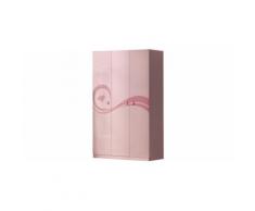 Armoire enfant princesse laqué rose 3 portes LIZZY