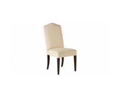 Chaise hêtre massif tapissée blanc cassé pieds droits