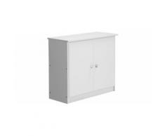 Commode enfant pin massif blanc 2 portes
