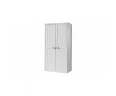 Armoire enfant laqué blanc 2 portes LEWIS