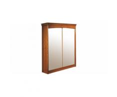 Armoire merisier 2 portes coulissantes à glaces H197