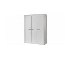 Armoire enfant laqué blanc 3 portes LEWIS