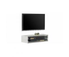 Banc TV design laqué blanc verre